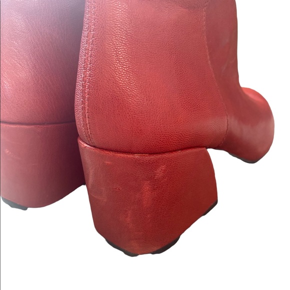Vagabond Olivia Cherry Red Leather Ankle Boots - Picture 7 of 15